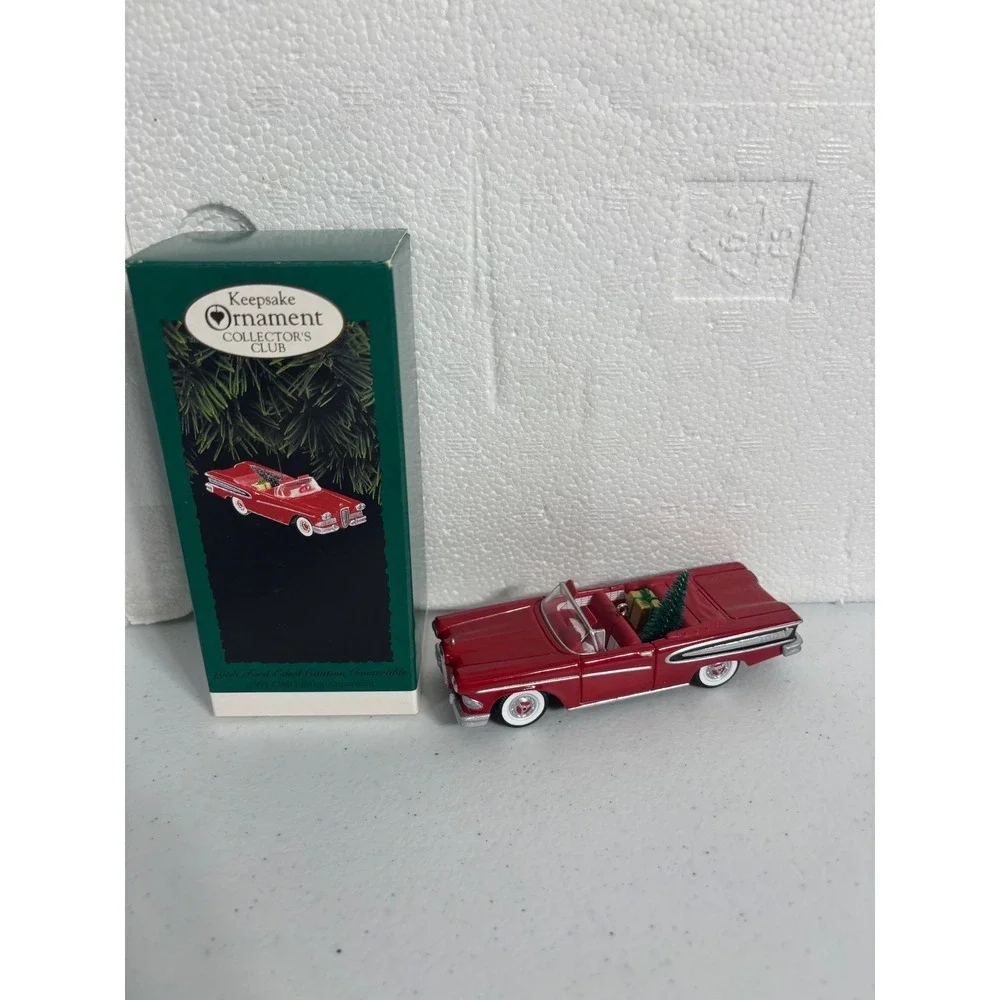 1958‎ Ford Edsel Convertible Hallmark Keepsake Ornament Collector Club 1995 Red